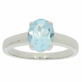 Sterling Silver Semi Mount Ring Setting Oval OV 9x7mm White Topaz PJC2179R - Syzjewelry